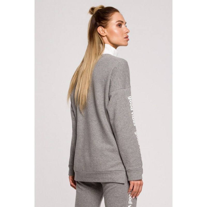 M620 Bluza z logo GOOD VIBES - szara