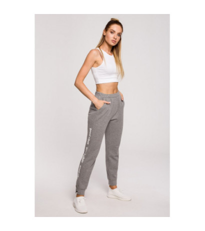 M621 Spodnie z logo GOOD VIBES - szare