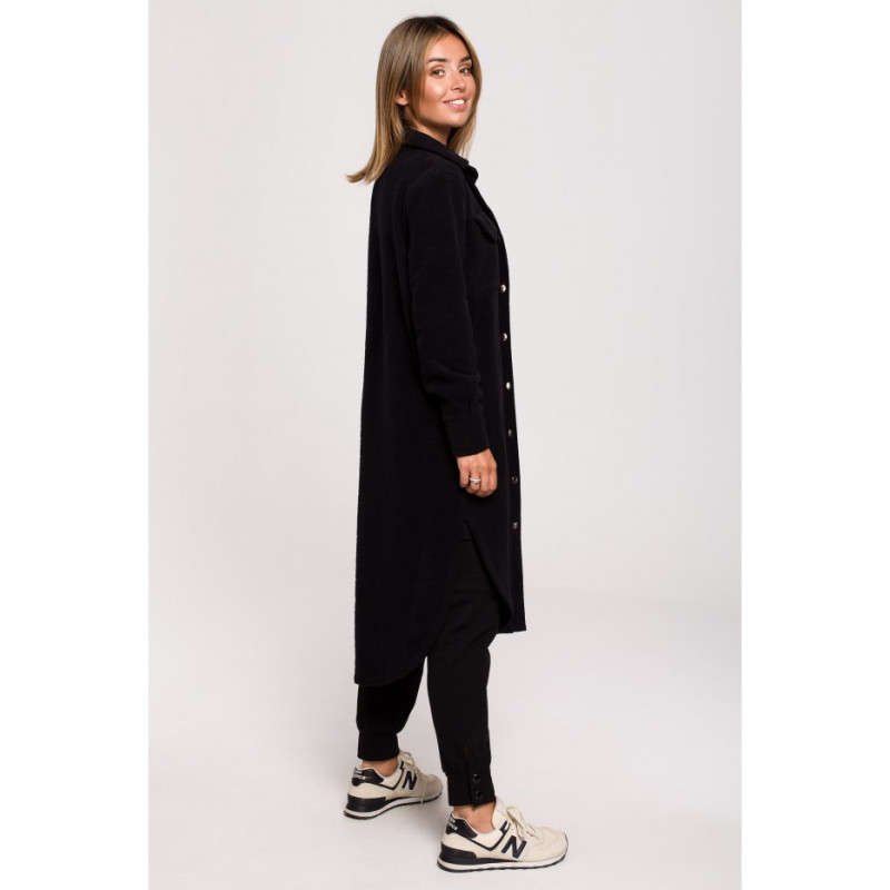 B204 Kurtka koszulowa z kieszeniami - czarna