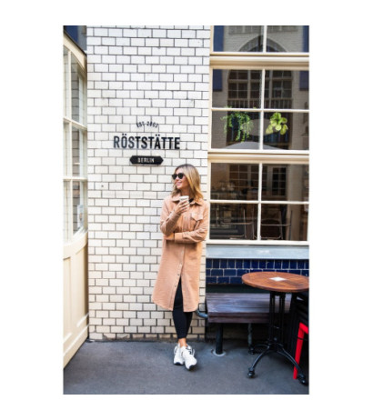 B204 Kurtka koszulowa z kieszeniami - cynamonowa