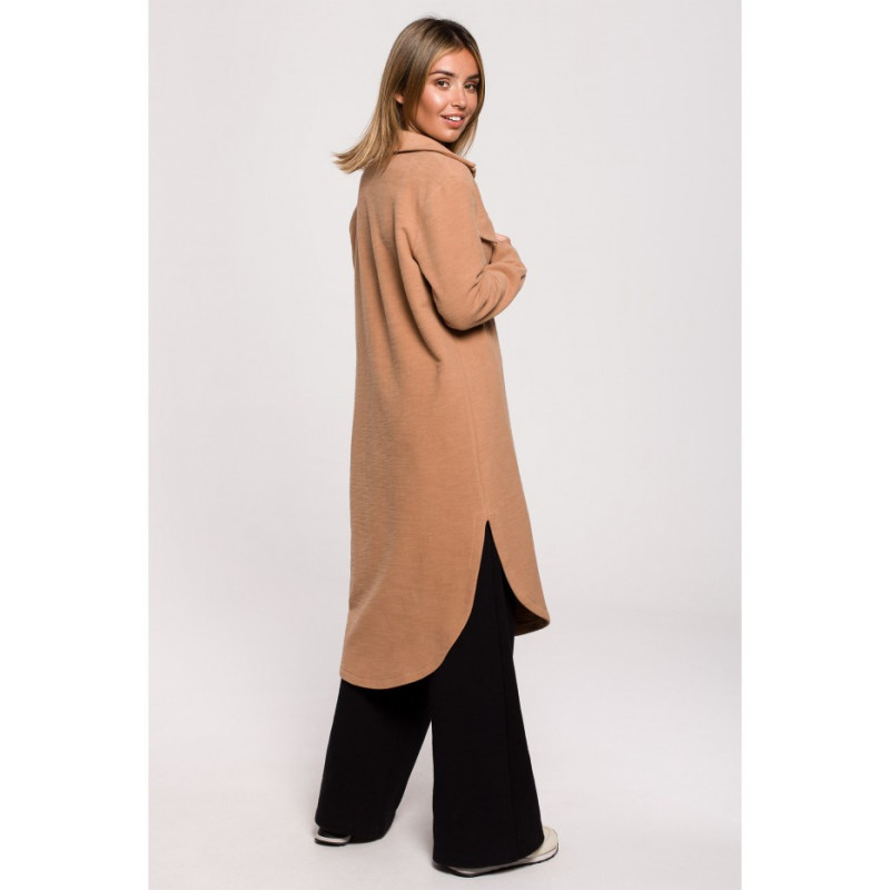 B204 Kurtka koszulowa z kieszeniami - cynamonowa