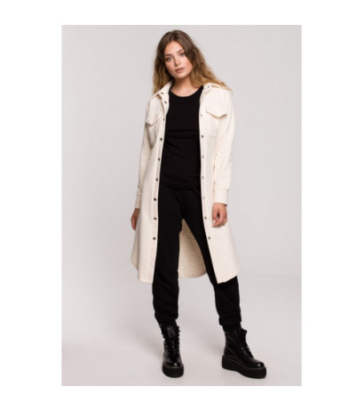 B204 Kurtka koszulowa z kieszeniami - waniliowa