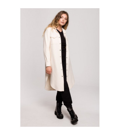 B204 Kurtka koszulowa z kieszeniami - waniliowa