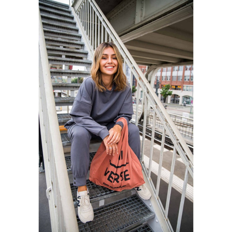 B205 Bluza z warstwowymi rękawami UNISEX - antracytowa