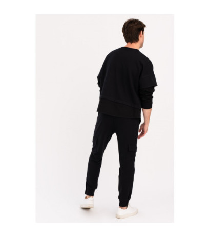 B205 Bluza z warstwowymi rękawami UNISEX - czarna