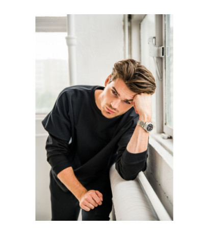 B205 Bluza z warstwowymi rękawami UNISEX - czarna