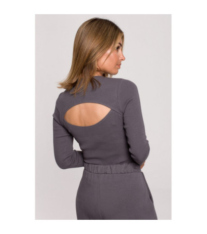 B209 Body z rozcięciem na plecach - antracytowe