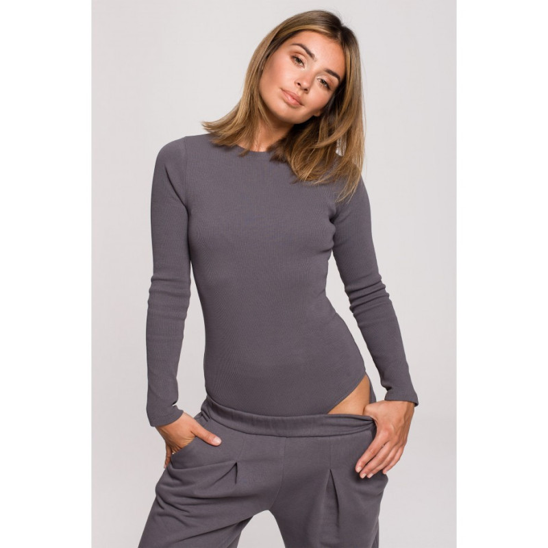 B209 Body z rozcięciem na plecach - antracytowe