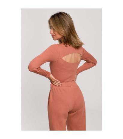 B209 Body z rozcięciem na plecach - ceglaste