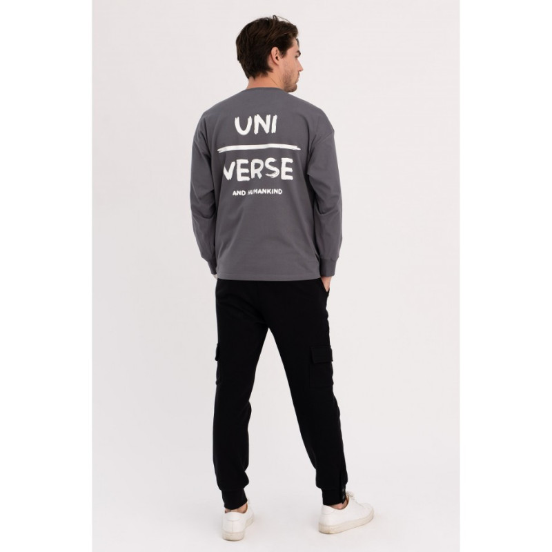 B212 Longsleeve UNISEX z nadrukiem- antracytowy