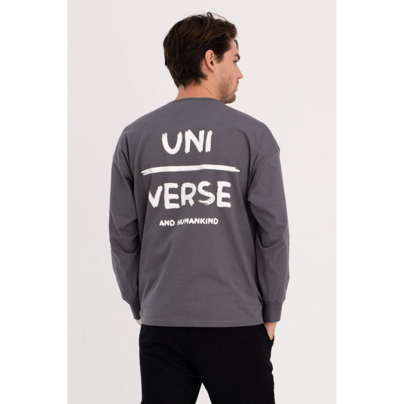 B212 Longsleeve UNISEX z nadrukiem- antracytowy