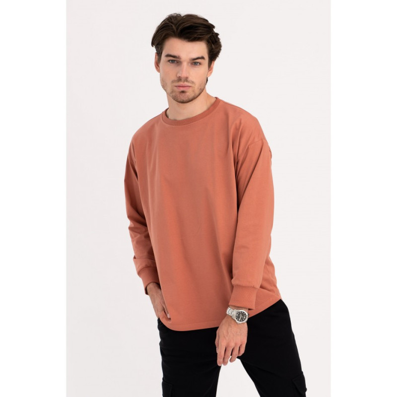 B212 Longsleeve UNISEX z nadrukiem - ceglasty