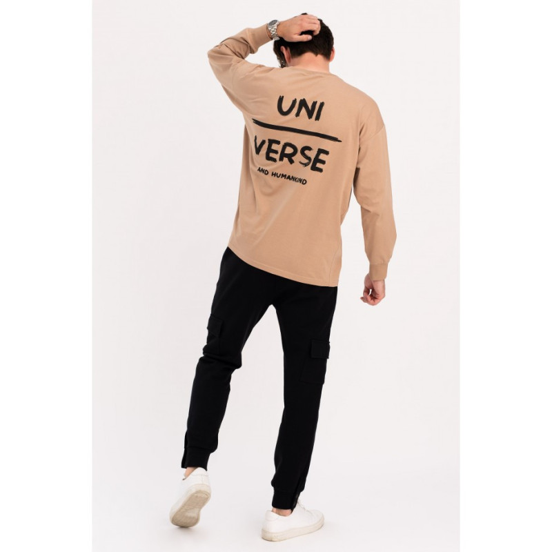 B212 Longsleeve UNISEX z nadrukiem - orzechowy