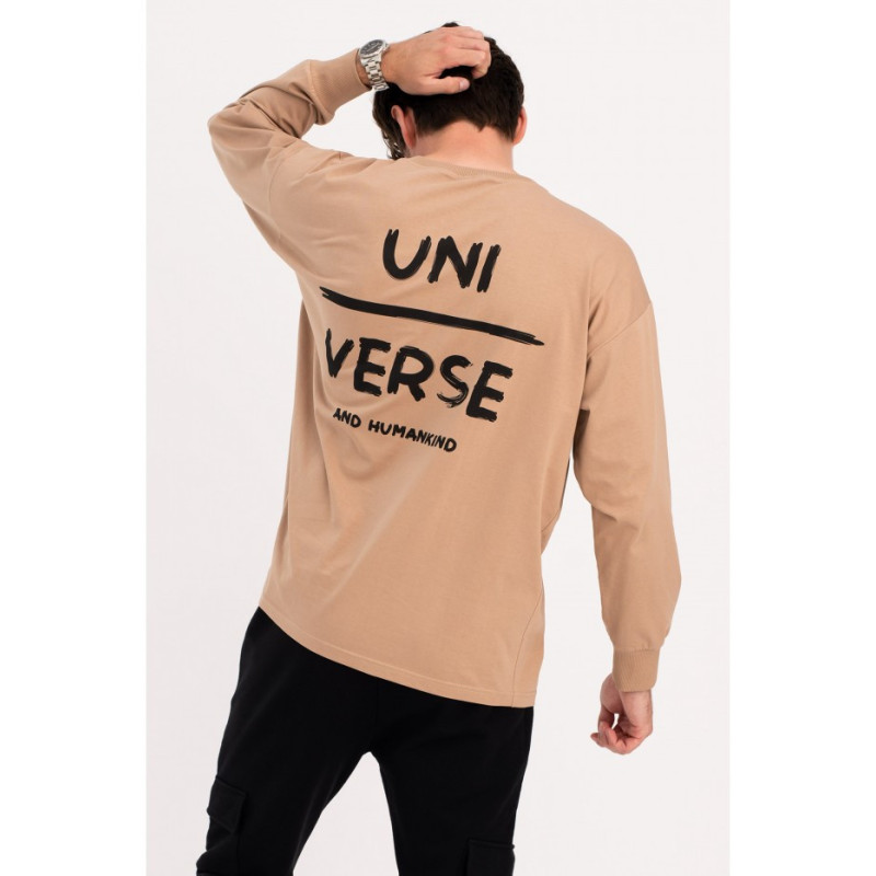 B212 Longsleeve UNISEX z nadrukiem - orzechowy