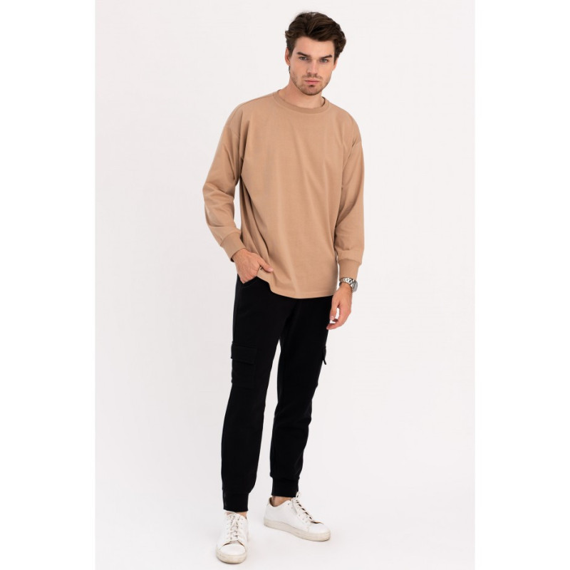 B212 Longsleeve UNISEX z nadrukiem - orzechowy
