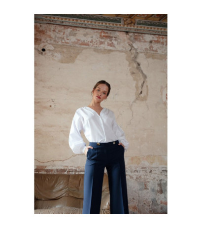 K115 Koszula z bufiastymi rękawami - biała