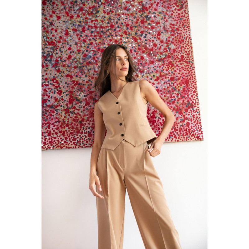 S282 Kamizelka - kamelowa