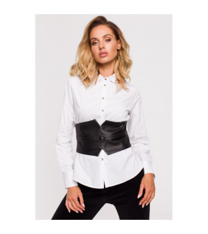 M661 Pasek-gorset ze sztucznej skóry - czarny