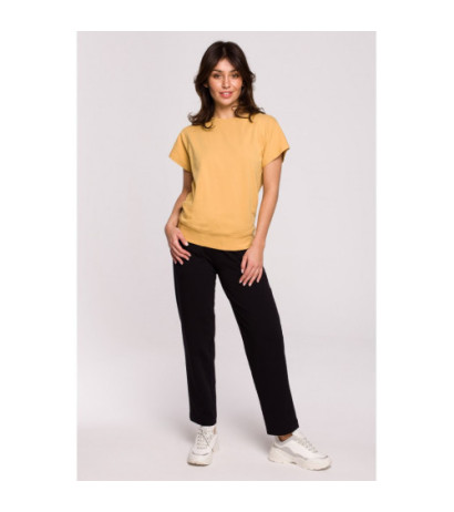 B224 Bluzka z wycięciami na plecach - miodowa