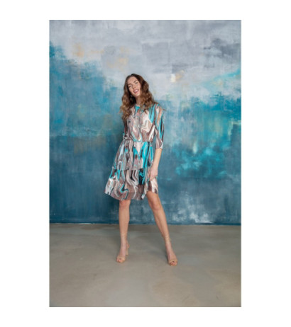 S303 Sukienka z siatki z trzema falbankami - model 4