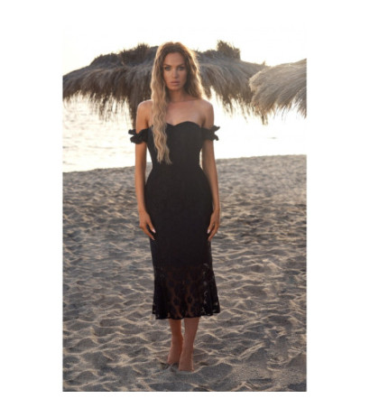 M672 Sukienka koronkowa - czarna