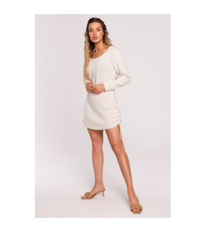 M684 Sukienka z wiązaniem na plecach - kość słoniowa
