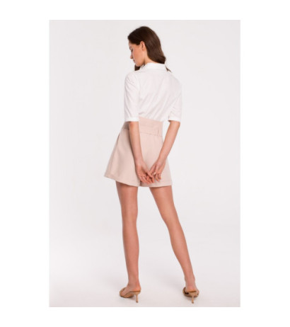 K126 Szorty z podwyższonym stanem - beżowe