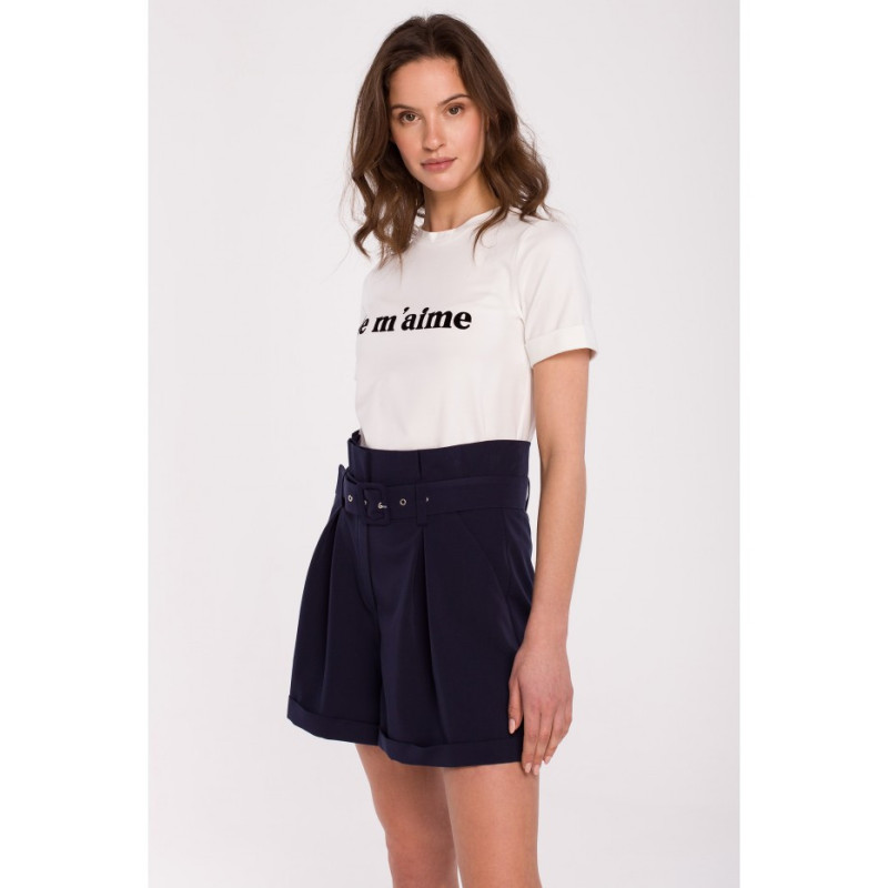 K126 Szorty z podwyższonym stanem - granatowe