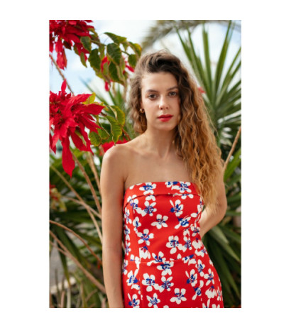 K132 Sukienka gorsetowa z nadrukiem - model 2