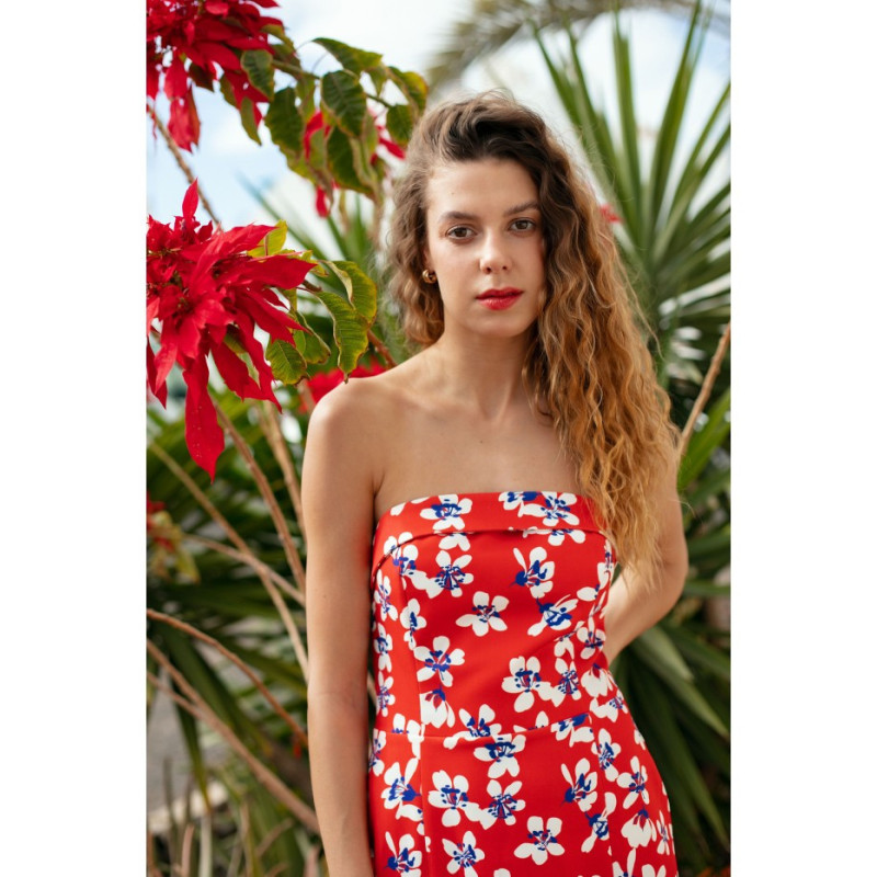 K132 Sukienka gorsetowa z nadrukiem - model 2