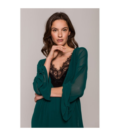 K136 Sukienka szyfonowa maxi - zielona