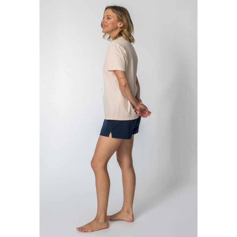 LA109 T-shirt z napisem "LALUPA sea life" - brzoskwiniowy