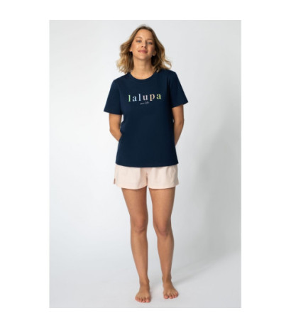 LA109 T-shirt z napisem "LALUPA sea life" - granatowy