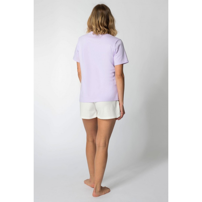 LA109 T-shirt z napisem "LALUPA sea life" - wrzosowy