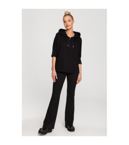 M689 Bluza z kapturem i dodatkowymi mankietami - czarna