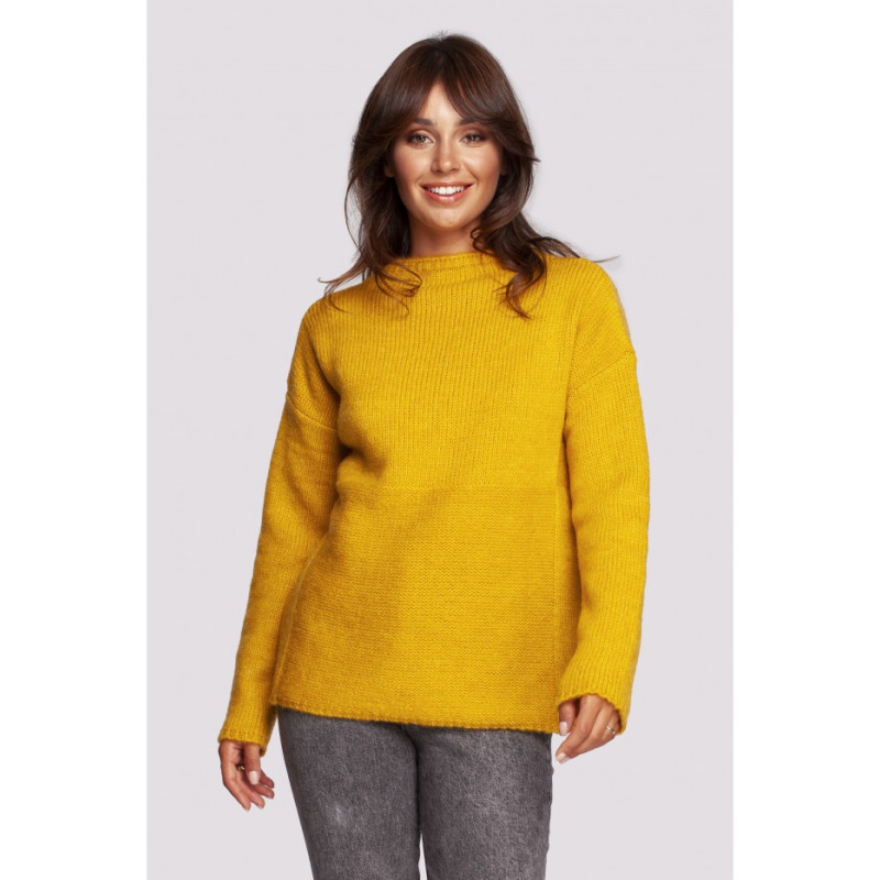 BK091 Sweter ze stójką - miodowy