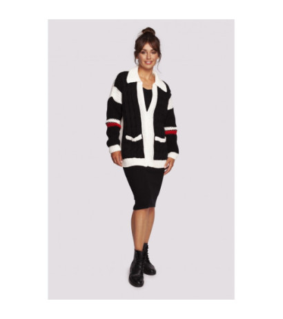 BK094 Kardigan wielokolorowy z zamkiem i kołnierzem - model 2