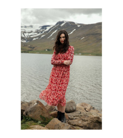 S320 Sukienka szyfonowa z falbaną - model 1