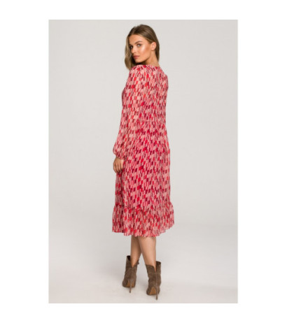 S320 Sukienka szyfonowa z falbaną - model 1