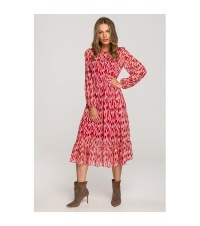 S320 Sukienka szyfonowa z falbaną - model 1