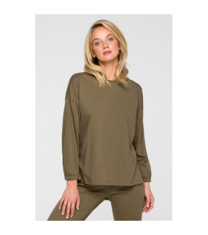 LA122 Bluzka do spania z długimi rękawami - khaki