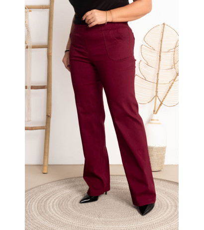High-waisted flared jeans MIXA 11 Bordo
