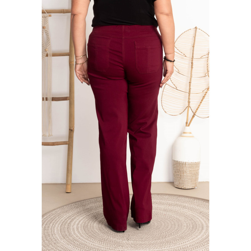 High-waisted flared jeans MIXA 11 Bordo