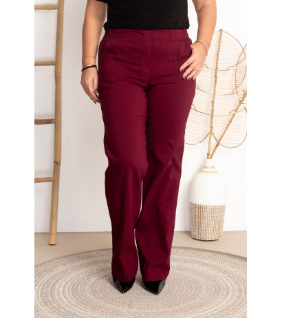 High-waisted flared jeans MIXA 11 Bordo