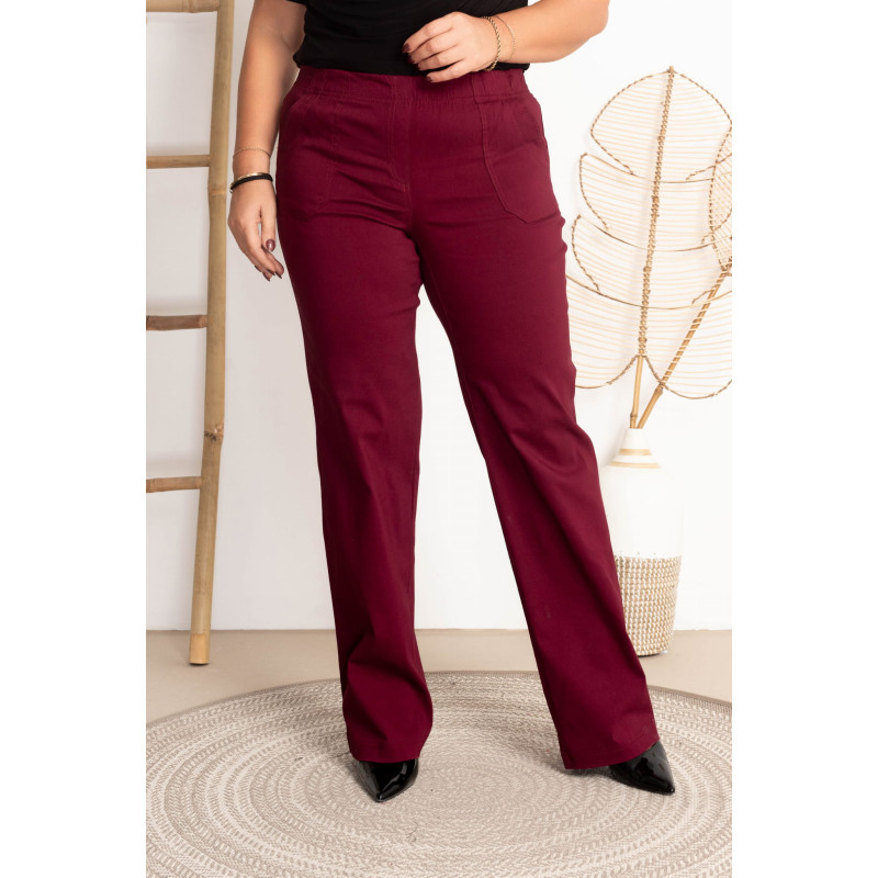 High-waisted flared jeans MIXA 11 Bordo