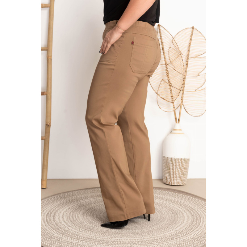 High-waisted flared jeans MIXA 11 Camel