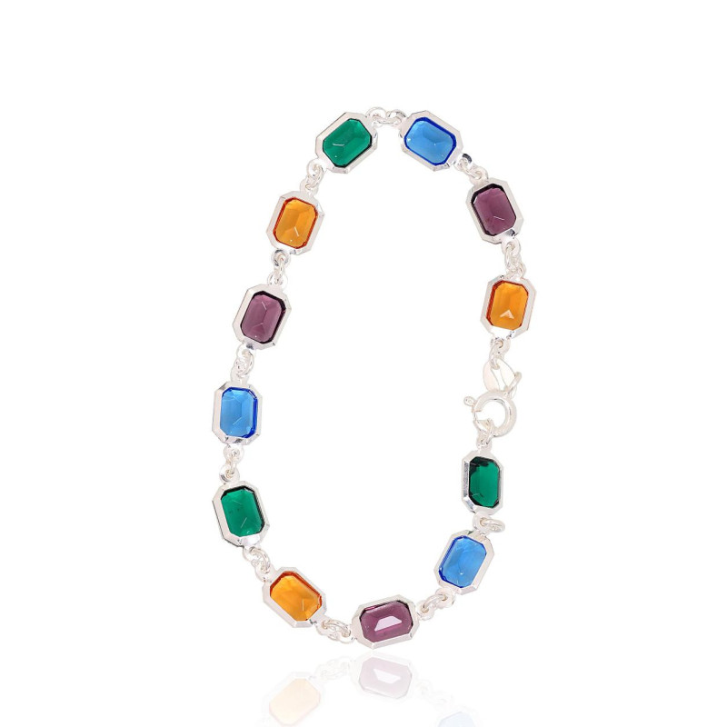 Silver bracelet 2600429_CZ-MIX, Silver 925°, Zirkons