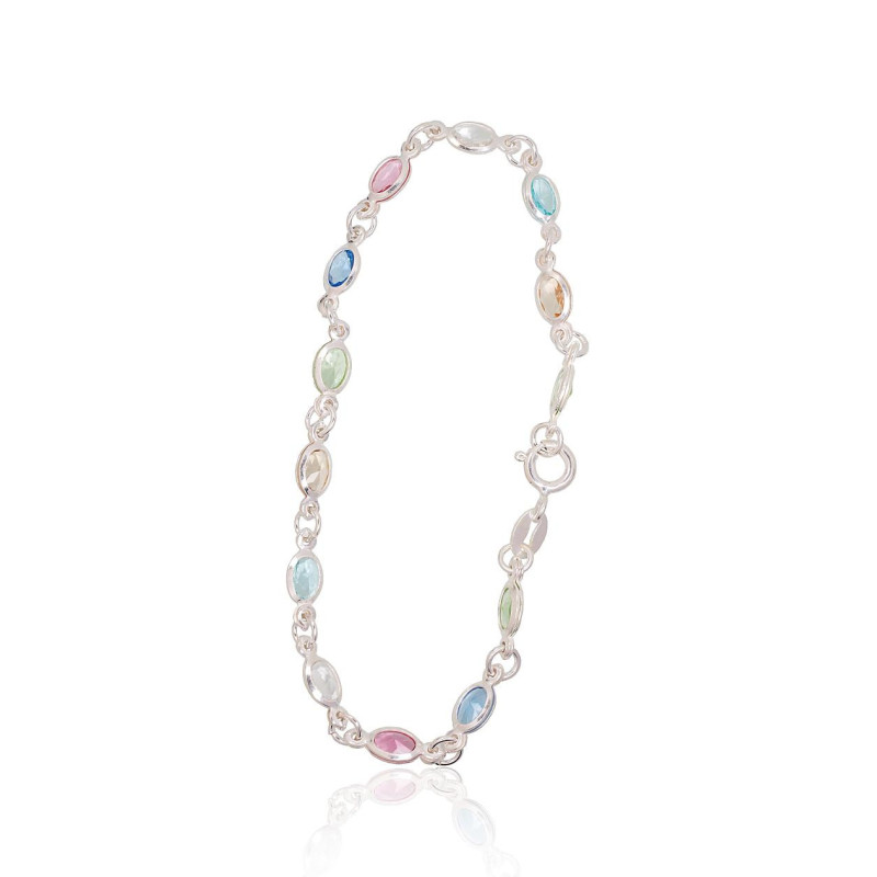 Silver bracelet 2600426_CZ-MIX, Silver 925°, Zirkons