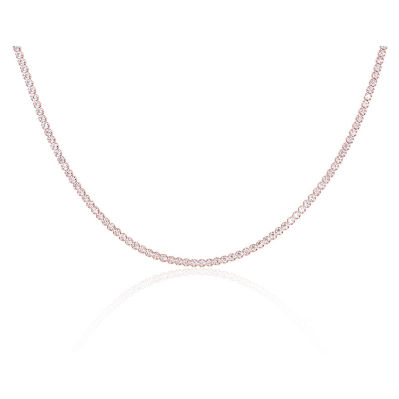 Silver necklace 2500145(PAu-R)_CZ, Silver 925°, red gold (Plating), Zirkons