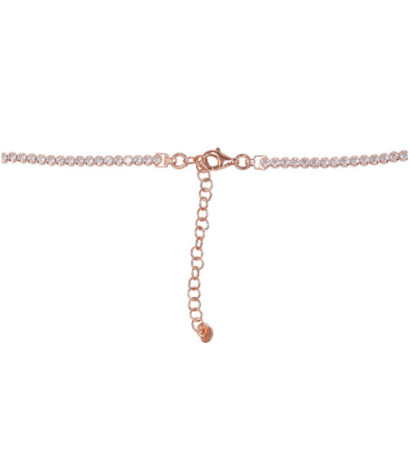 Silver necklace 2500145(PAu-R)_CZ, Silver 925°, red gold (Plating), Zirkons